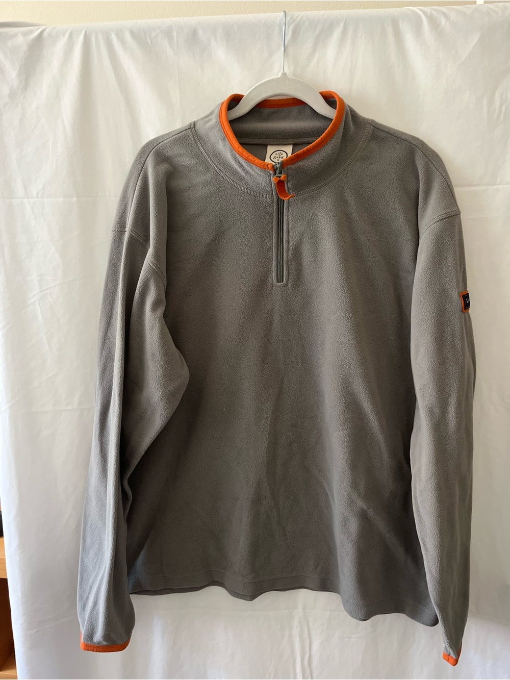 Life Is Good Men's Gray Zip-Up Fleece with Orange Trim XL - Picture 2 of 5